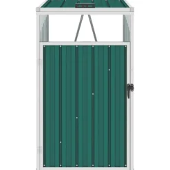 vidaXL Skjul till sopkärl grön 72x81x121 cm stål Grön