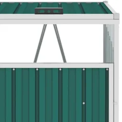 vidaXL Skjul till sopkärl grön 72x81x121 cm stål Grön
