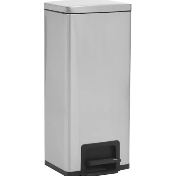 vidaXL Soptunna med pedal anti-fingeravtryck 30L silver rostfritt stål Silver