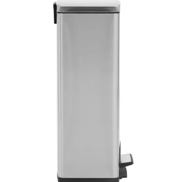 vidaXL Soptunna med pedal anti-fingeravtryck 30L silver rostfritt stål Silver