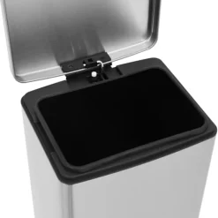 vidaXL Soptunna med pedal anti-fingeravtryck 30L silver rostfritt stål Silver