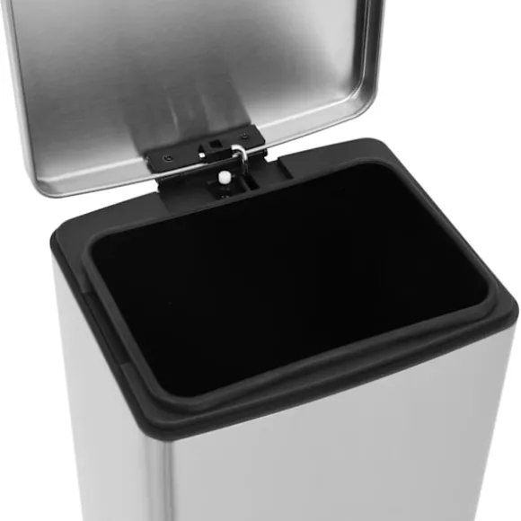 vidaXL Soptunna med pedal anti-fingeravtryck 30L silver rostfritt stål Silver