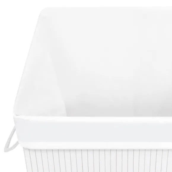 vidaXL Tvättkorg bambu med 1 sektion vit Vit
