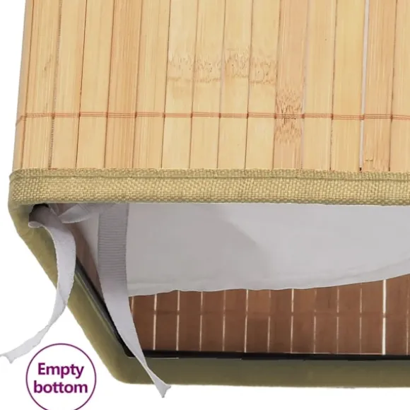 vidaXL Tvättkorg bambu med 2 sektioner 72 L Brun
