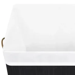 vidaXL Tvättkorg bambu med 1 sektion svart 83 L Svart