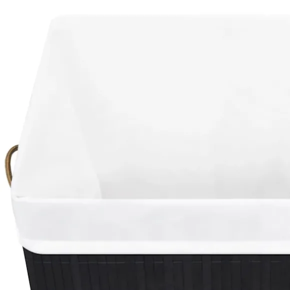 vidaXL Tvättkorg bambu med 1 sektion svart 83 L Svart
