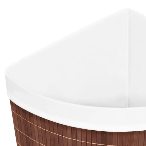 vidaXL Tvättkorg för hörn bambu brun 60 L Brun
