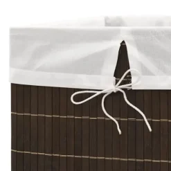 vidaXL Tvättkorg i bambu rektangulär brun Brun