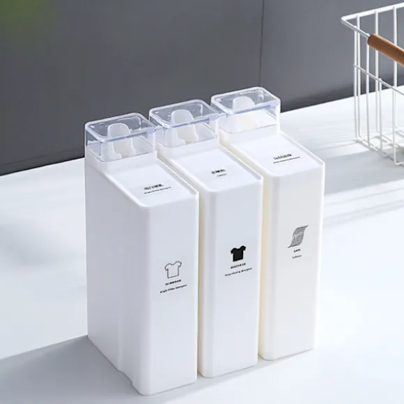 Vit tvättmedelsbehållare för tvättmedel 1000ml 1st