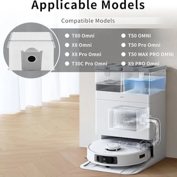 VUSZR 14 Påse för ECOVACS T80 Omni, Tillbehör för Dammsugare ECOVACS DEEBOT T50 Pro Omni, X8 14 BORSTE OCH TILLBEHÖR FÖR DAMMSUGARE