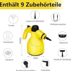 1000W Handhållen Ångrengörare med 9 Tillbehör för Fläckborttagning, Fett, Bilsäten, Fönster, Soffa, 350ml Tank{hw}