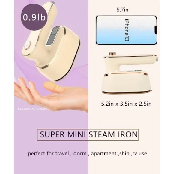 1000w Mini Travel Steamer strykjärn,Handhållna bärbara ångkokare för kläder Liten klädångare Resestorlek Handhållet
