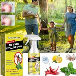 1-3x Bi- och getingspray, getingspray med naturliga växtbaserade pepparmyntsoljor Bispray [HK] 1PC