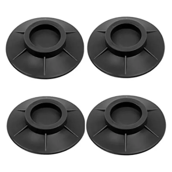 4x Vibrationsdämpare - Gummifötter för Tvättmaskin Svart